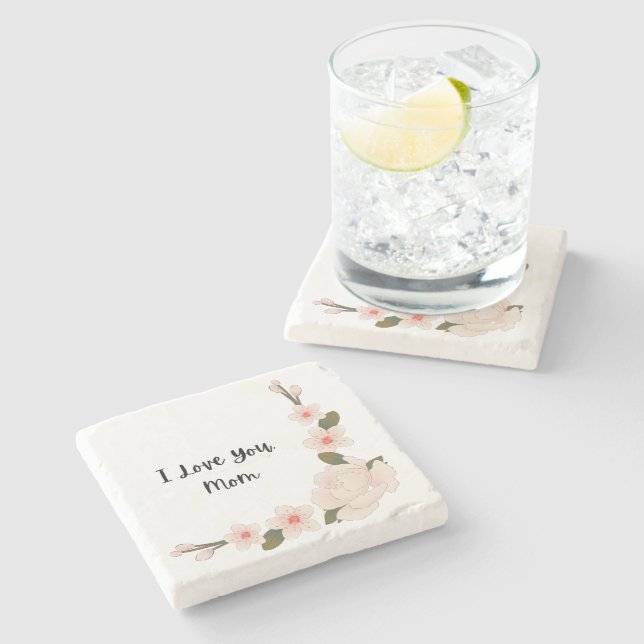 I Love You, Mom  Stone Coaster (Side)
