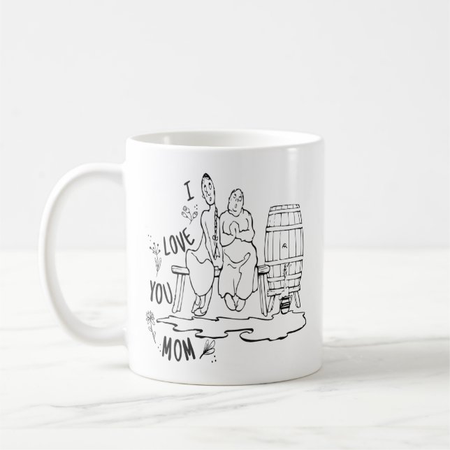 I love you mom ! T-Shirt Coffee Mug (Left)