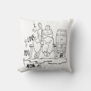 I love you mom ! T-Shirt Throw Pillow