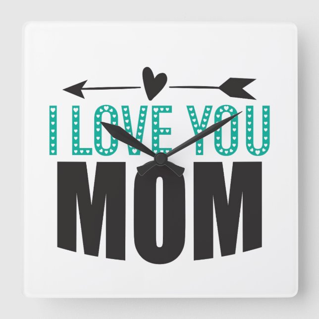 I Love You Mom Wall Clock (Front)