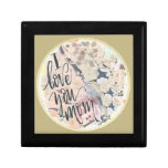 I Love You Mom Watercolor Add Any Name Gold Gift Box