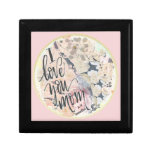 I Love You Mom Watercolor Add Any Name Pink Gift Box