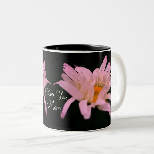 I Love You Mom White Daisy Personalized  Two_Tone Coffee Mug