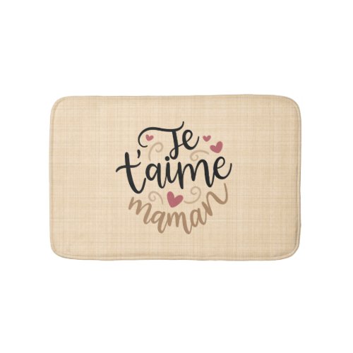I love you Mom with red hearts Bath Mat