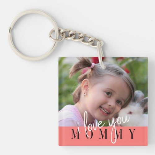 I Love You Mommy Custom Photo Keychain