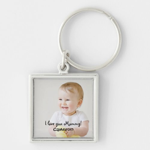 I love you mommy Mothers day baby photo Keychain