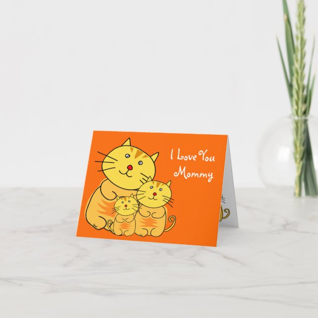 I Love You Mommy Mother's Day Cat Card (Front)