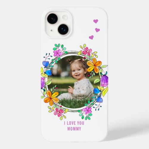 I LOVE YOU MOMMY Photo Colorful Floral Modern Case_Mate iPhone 14 Plus Case