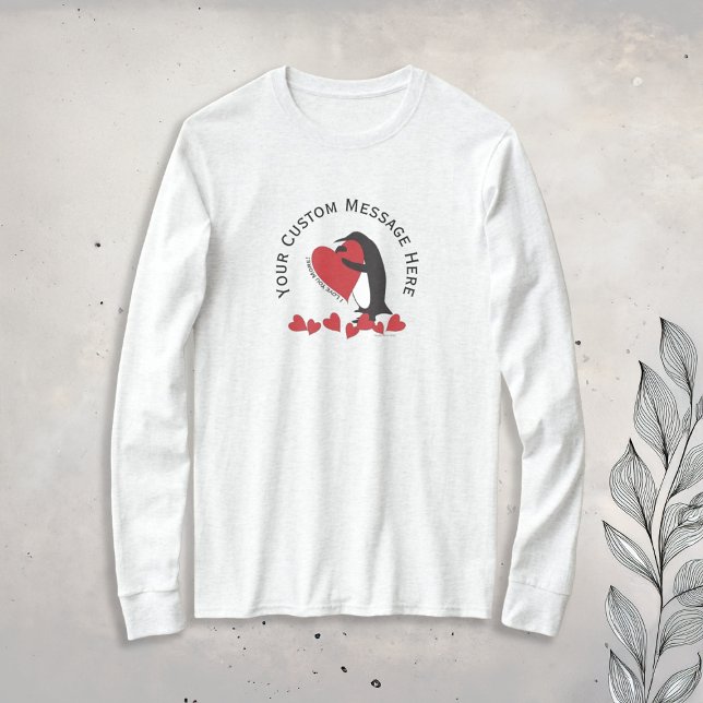 I Love You More! Cute Funny Penguin and Red Heart T-Shirt (Creator Uploaded)