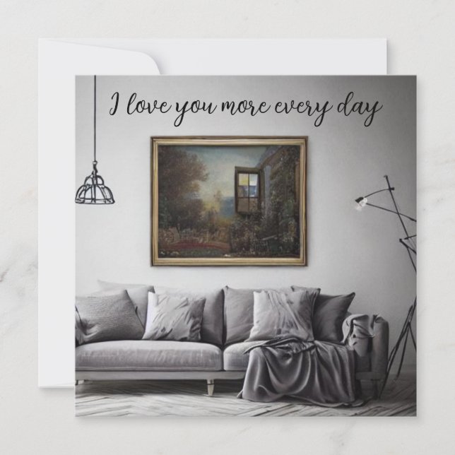 I love you more every day note card (Front)