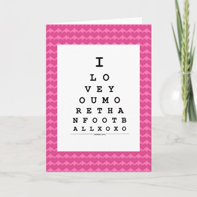 I Love You More Football  Valentine's  Day Card (Front)