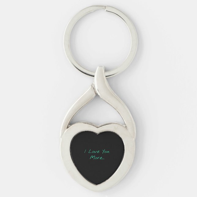 I Love You More Handwritten Style  Keychain (Front)