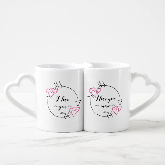 Something Different Hubby & Wifey Ceramic Mug Set Personalize Date  