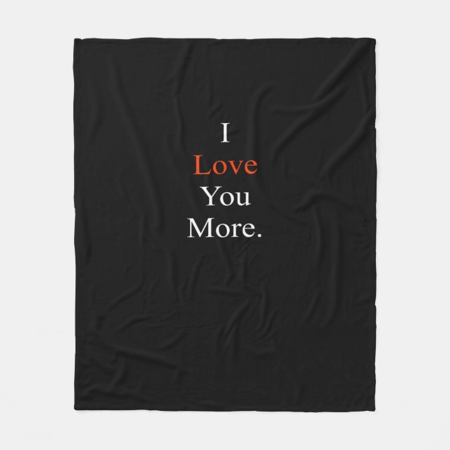 I Love You More Minimal Design  Fleece Blanket (Front)