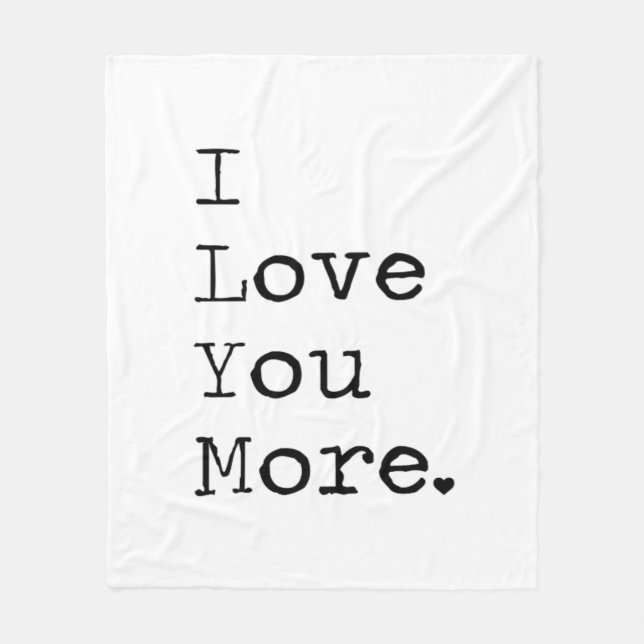 I Love You More Minimal Love Design  Fleece Blanket (Front)