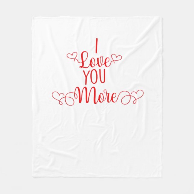 I Love You More Minimal Romantic Style  Fleece Blanket (Front)
