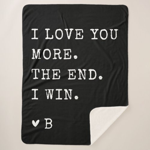I Love You More Minimalist Valentines Day Gifts Sherpa Blanket