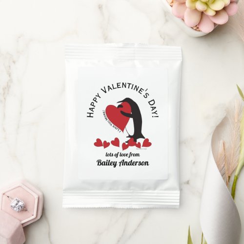 I Love You More Penguin and Red Heart Valentine Hot Chocolate Drink Mix