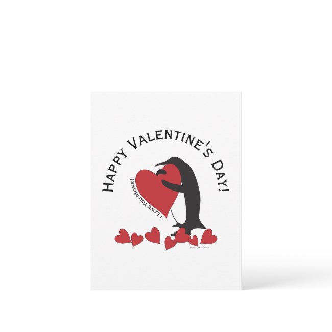 I Love You More! - Penguin and Red Heart Valentine