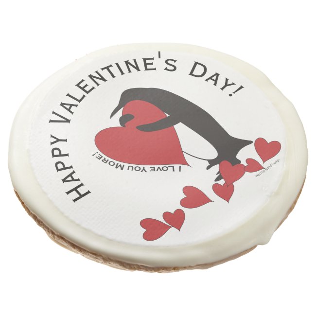 I Love You More! Penguin and Red Heart Valentine