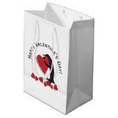 I Love You More! Penguin Happy Valentine's Day Medium Gift Bag (Back Angled)