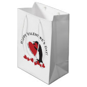 I Love You More! Penguin Happy Valentine's Day Medium Gift Bag (Front Angled)