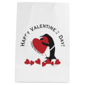 I Love You More! Penguin Happy Valentine's Day Medium Gift Bag (Back)