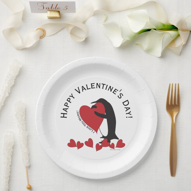 I Love You More! Penguin Red Heart Valentine's Day