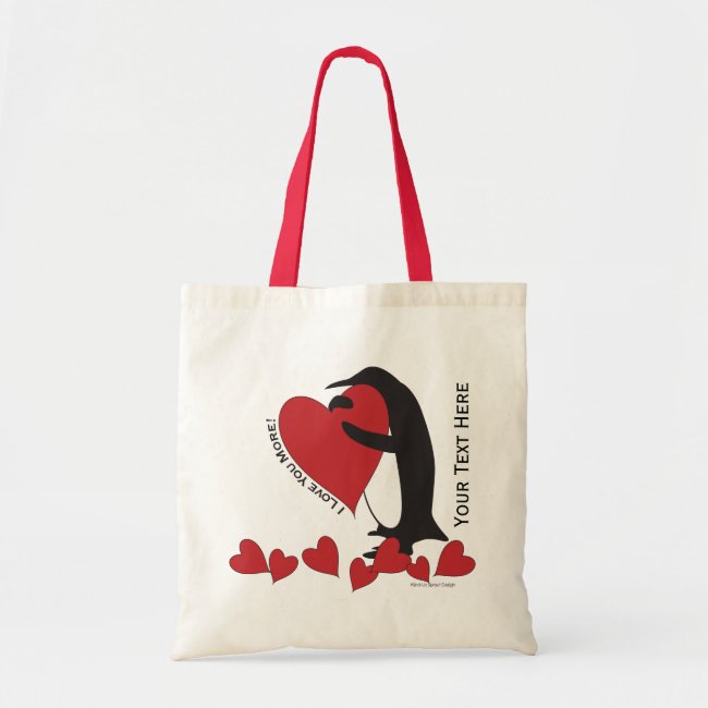 I Love You More! - Penguin Red Hearts Personalized