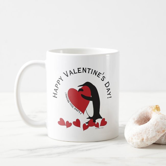 I Love You More! - Penguin Red Hearts Valentines