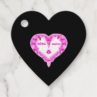 I Love You More Pink Heart Romantic Favor Tags