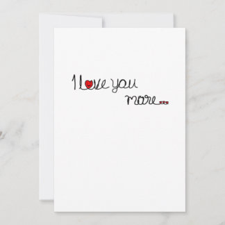 I Love You More Red Hearts Typography Design Holiday Card
