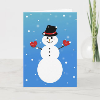 I Love You More Snowman Holiday Card