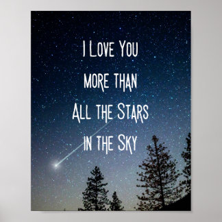 I love You More than All the Stars in the Sky Kids Poster
