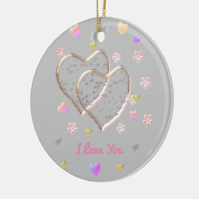 I love you ...more than any words can say. ceramic ornament (Left)
