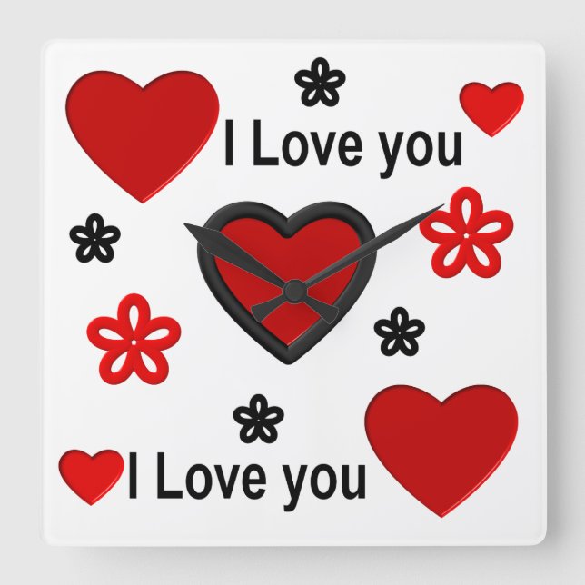 I love you ...more than any words can say. square wall clock (Front)