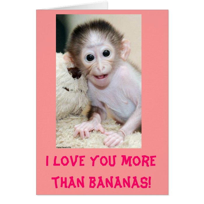 "I love you more than bananas" Valentine's Card