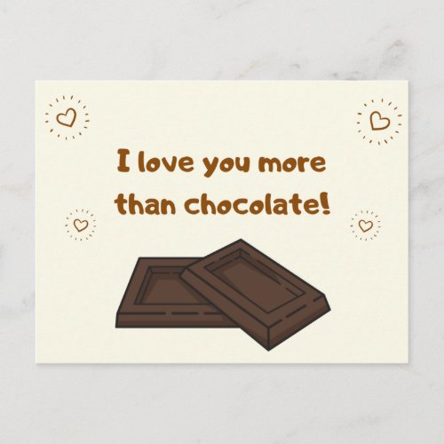 I Love You More Than Chocolate Friends Family Postcard