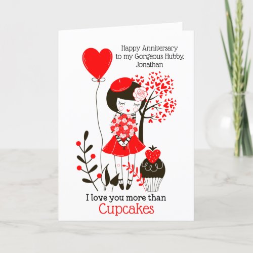 I love you more than CupcakesHusband Anniversary Holiday Card