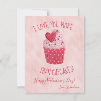 I Love You More... Than Cupcakes Valentine's Day Holiday Card