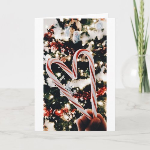 I LOVE YOU MORE THAN HEART SHAPED CANDY CANES HOLIDAY CARD