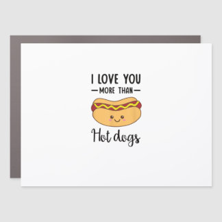 I Love You More Than Hot Dogs Funny Sausage Pun  Car Magnet