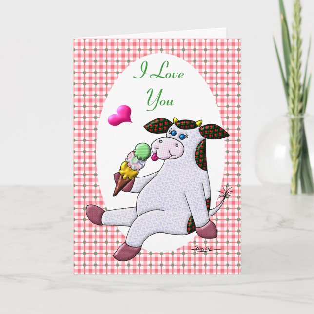 I Love You More Than Ice Cream Holiday Card (Front)