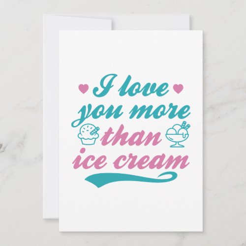 I Love You More Than Ice Cream Thank You Card