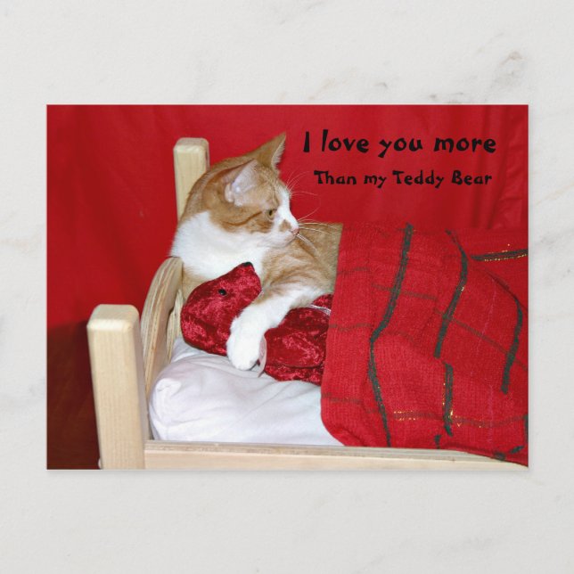 I love you more than my Teddy Bear Postcard (Front)