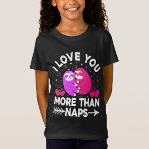 I Love You More Than Naps Pink and Purple Sloths T-Shirt