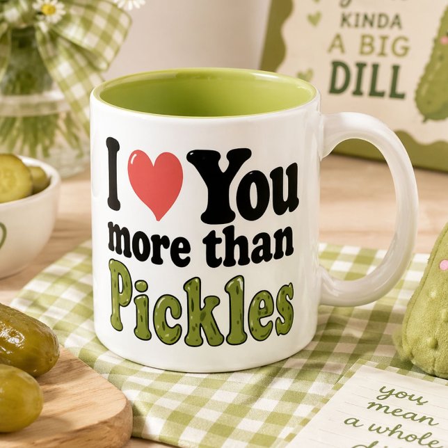 I Love You More Than Pickles Two-Tone Coffee Mug (Creator Uploaded)