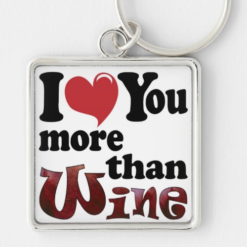 I Love You More Than Wine Keychain