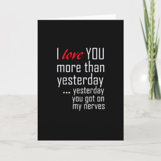 I Love You More Than Yesterday Romantic Design  Card