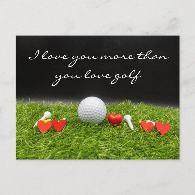 I love you more than you love golf postcard (Front)